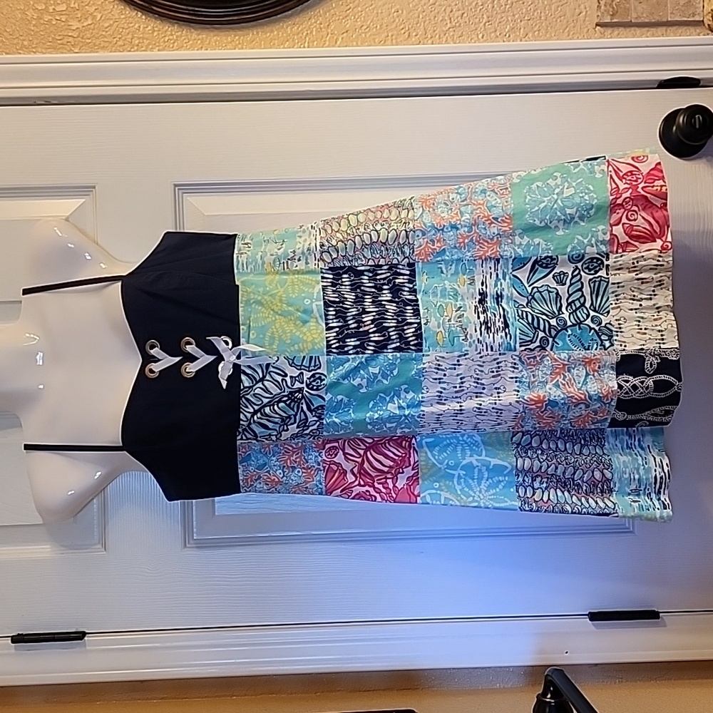 Lilly Pulitzer Rilee Dress Multi Sailor Patch Women's Size 6
